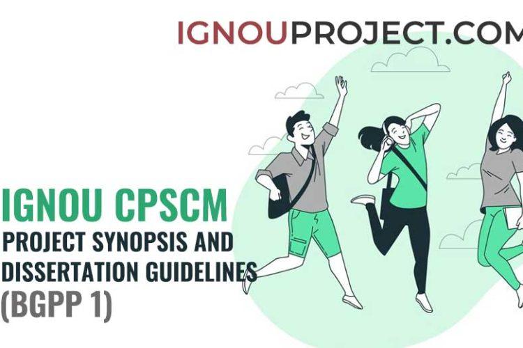 IGNOU CPSCM Project Topics BGPP1