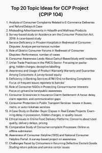 Top 20 Topic Ideas for CCP Project (CPIP 104)