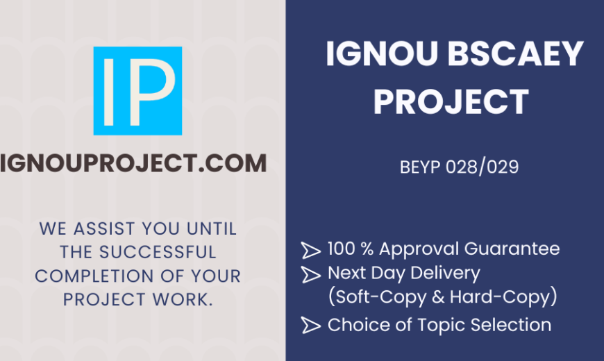 IGNOU BSCAEY Project | BEYP 028/029