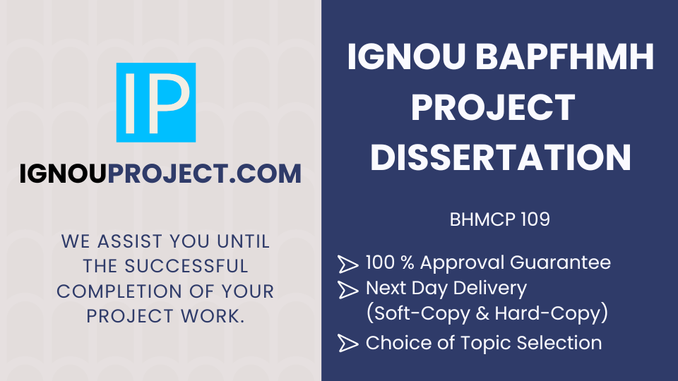 IGNOU BAPFHMH Project Dissertation | BHMCP 109