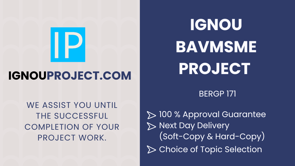 IGNOU BAVMSME Project | BERGP 171