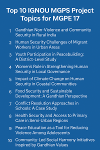 Top 10 IGNOU MGPS Project Topics for MGPE 17