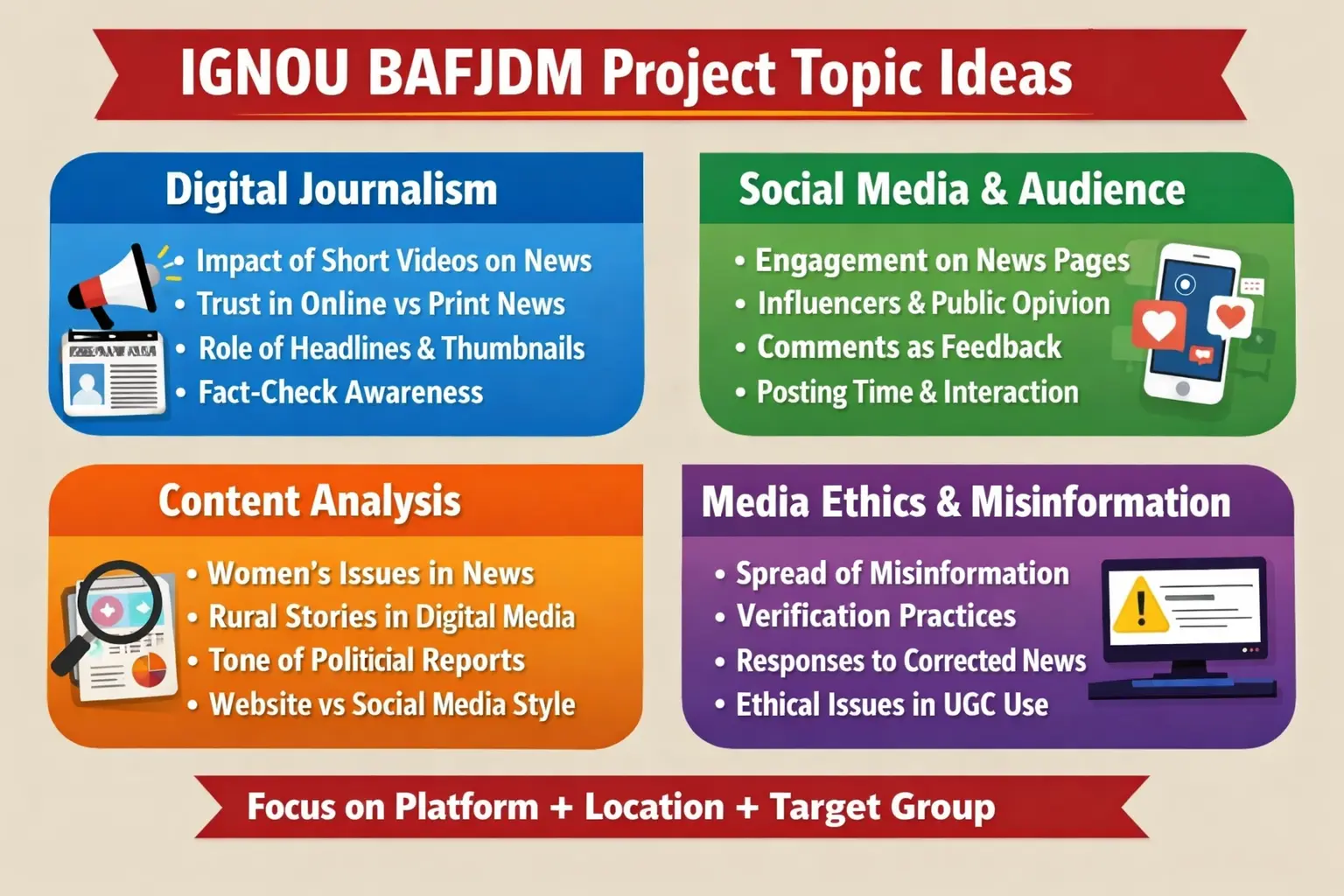 IGNOU BAFJDM Project Topic Ideas