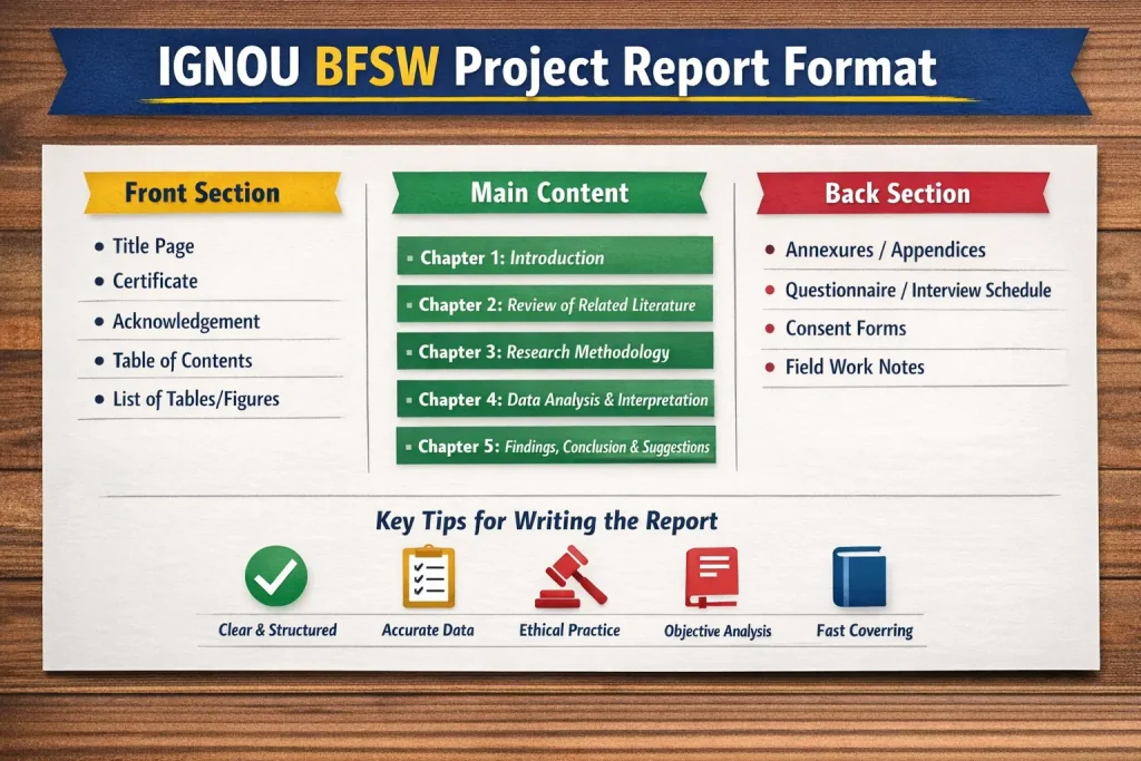 IGNOU BFSW Project Report Format