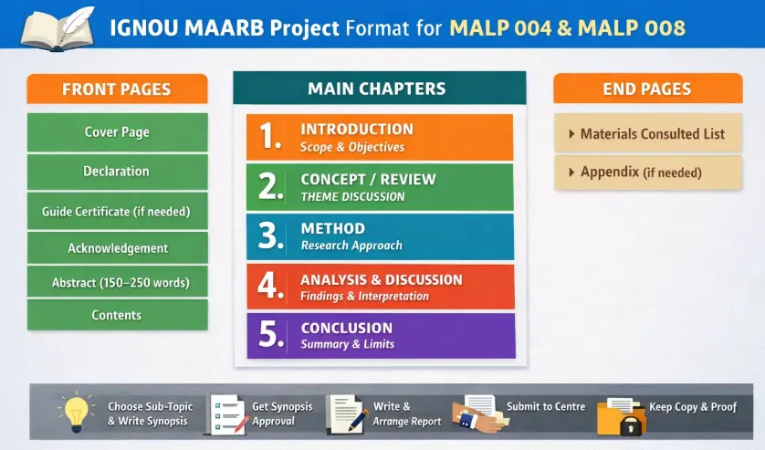 IGNOU MAARB Project Format for MALP 004 & MALP 008