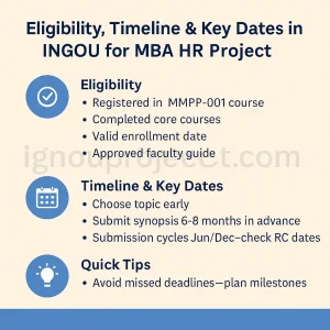 Eligibility, Timeline & Key Dates in IGNOU for MBA HR Project