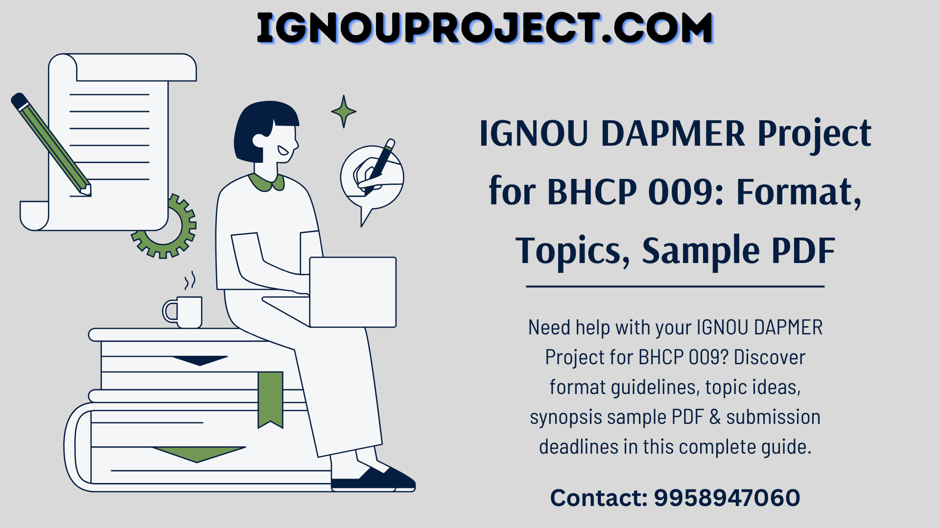 IGNOU DAPMER Project for BHCP 009 - Format, Topics, Sample PDF