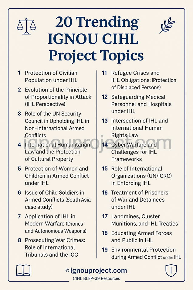 20 Trending IGNOU CIHL Project Topics