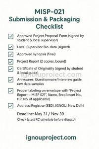 Submission & Packaging Checklist for MISP-021
