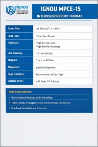 IGNOU MPCE-15 Internship Report Format