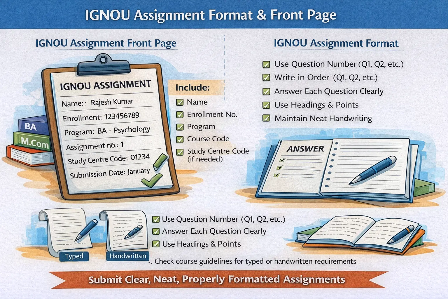 IGNOU Assignment Format and Front Page