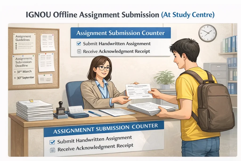 IGNOU Offline Assignment Submission (At Study Centre)