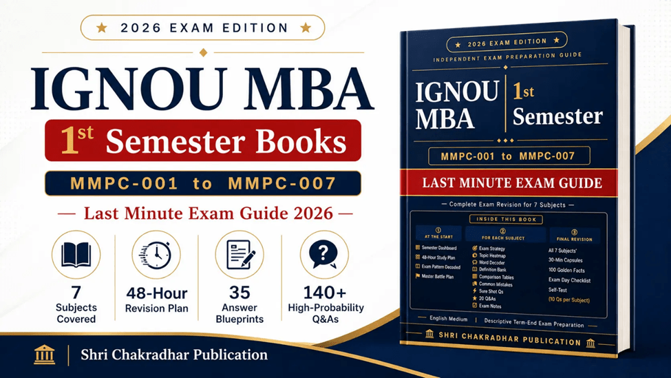 IGNOU MBA 1st Semester Books MMPC-001 to MMPC-007 last minute exam guide 2026
