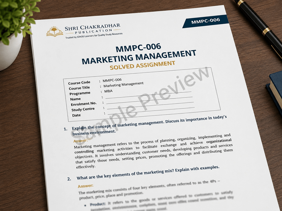 Sample page of the IGNOU MMPC-006 solved assignment