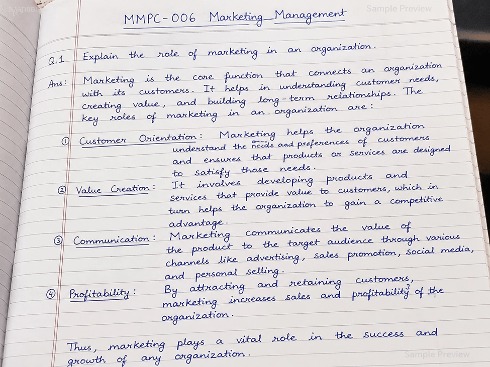 IGNOU MMPC-006 handwritten assignment sample page
