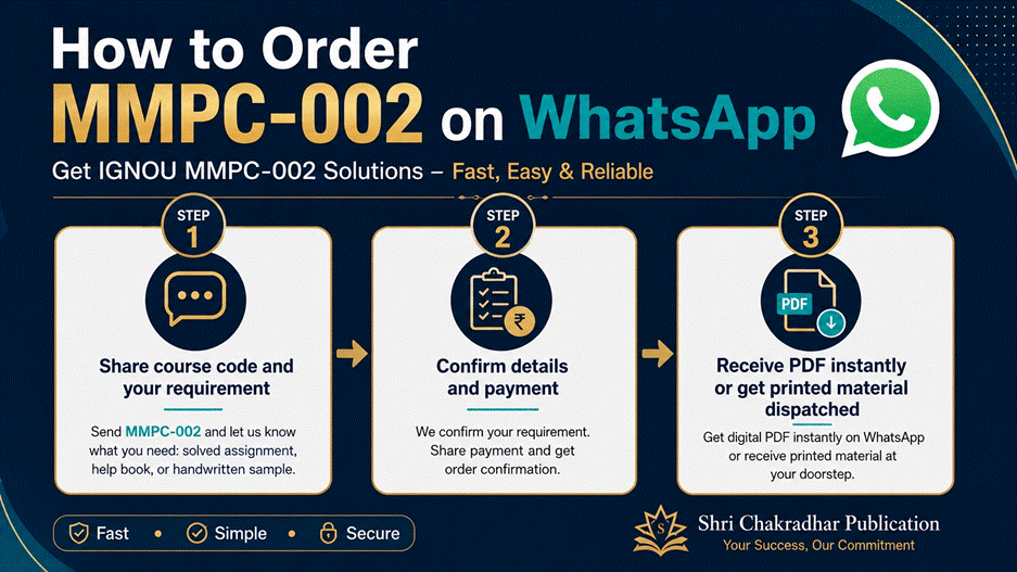 How to order IGNOU MMPC-002 solutions on WhatsApp in 3 steps