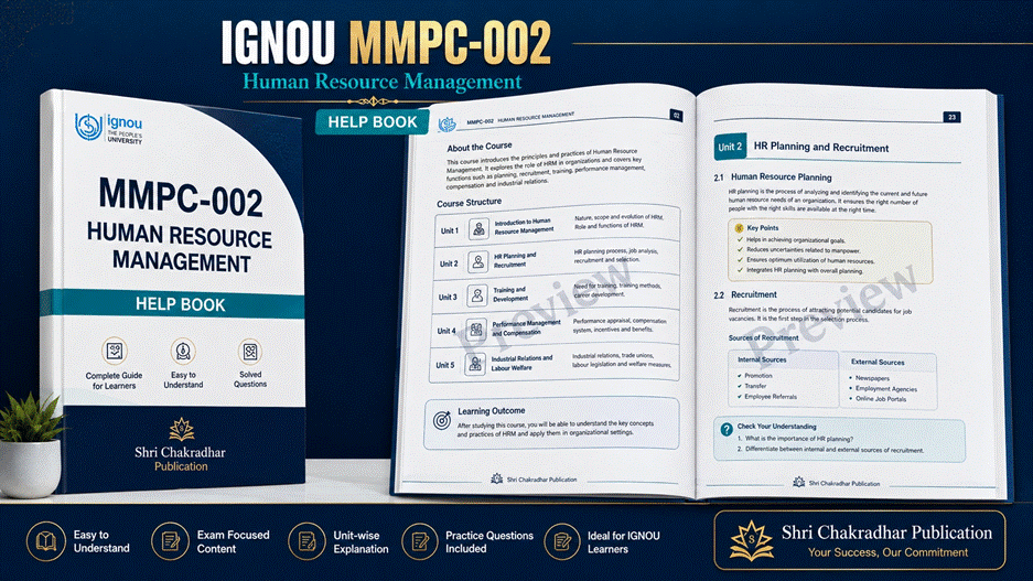 IGNOU MMPC-002 Human Resource Management Help Book preview