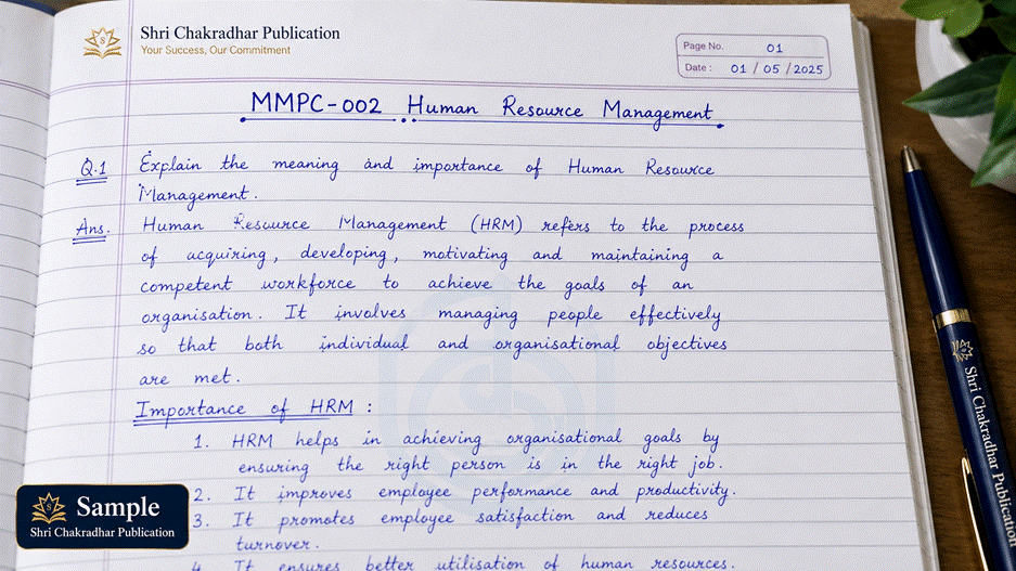 IGNOU MMPC-002 handwritten assignment sample page