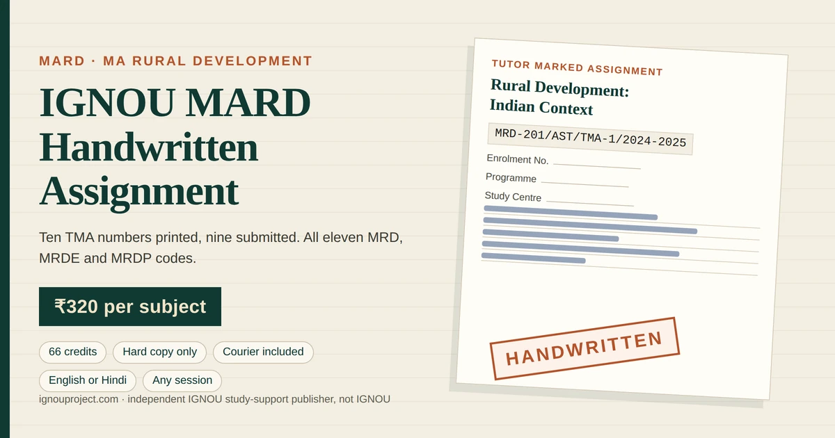 IGNOU MARD handwritten assignment at ₹320 per subject, showing a tilted MRD-201/AST/TMA-1/2024-2025 tutor marked assignment sheet with cover-page fields and a HANDWRITTEN stampIGNOU MARD handwritten assignment at ₹320 per subject, showing a tilted MRD-201/AST/TMA-1/2024-2025 tutor marked assignment sheet with cover-page fields and a HANDWRITTEN stamp